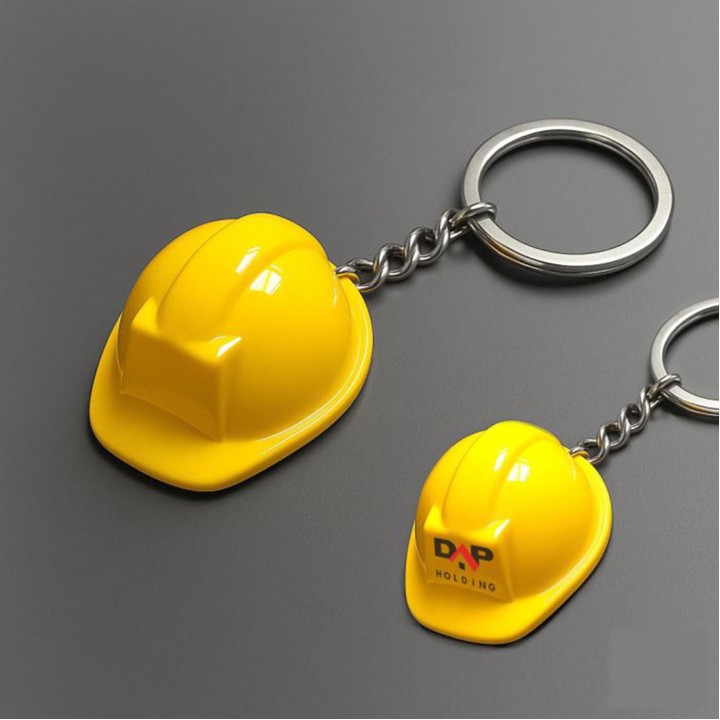 Promosyon Zincirli Sarı Baret Anahtarlık